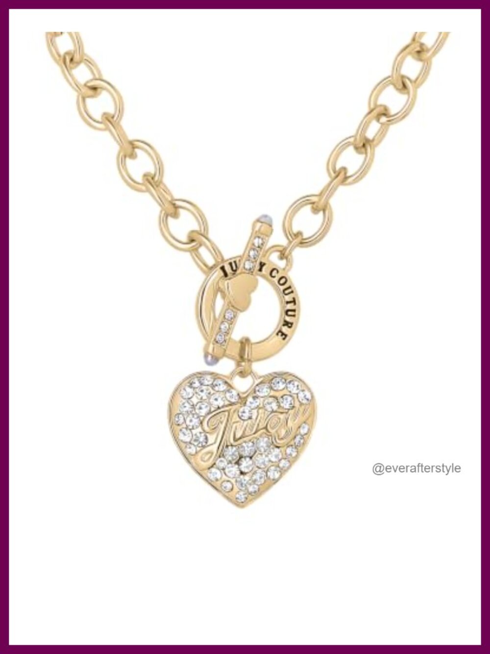 Juicy Couture Gold-Tone Chunky Heart Pendant Necklace 20" Toggle